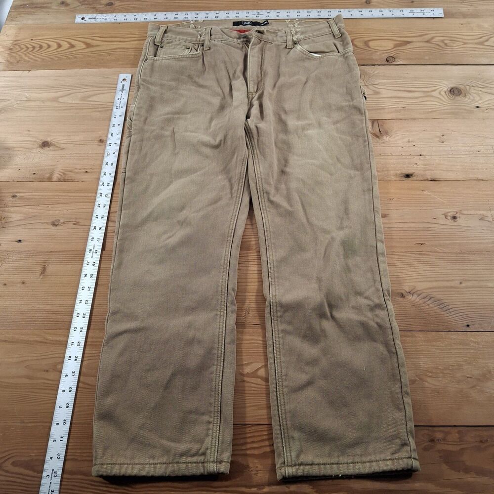 Berkley Jensen Mens 36x30 Jeans Work Painters carpenter Fleece Lined